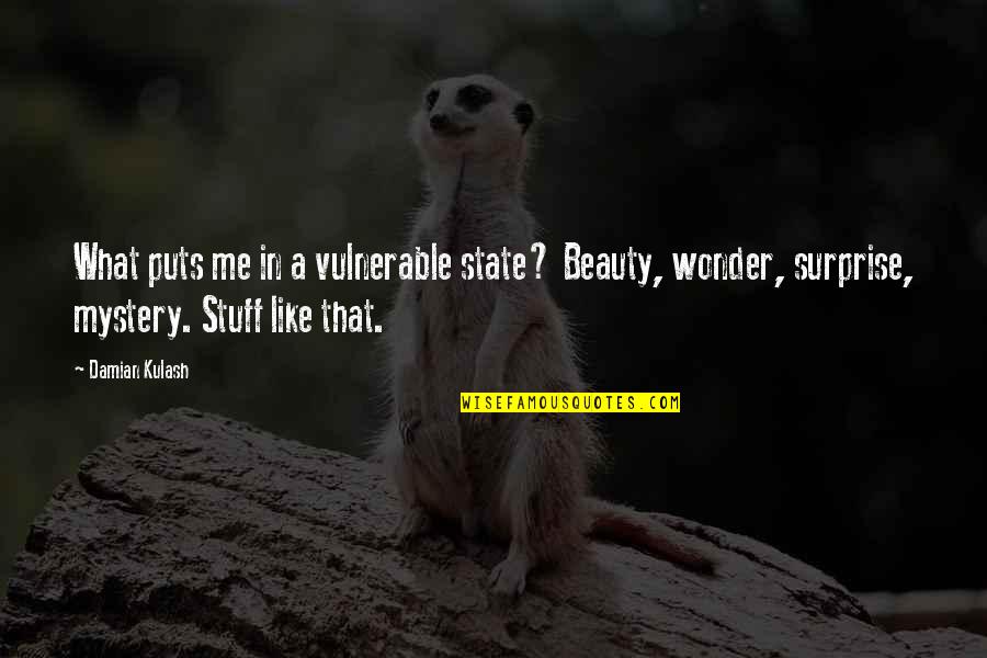 Soliders Quotes By Damian Kulash: What puts me in a vulnerable state? Beauty,
