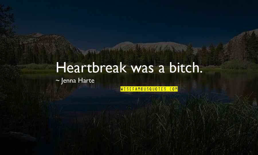 Solidfies Quotes By Jenna Harte: Heartbreak was a bitch.