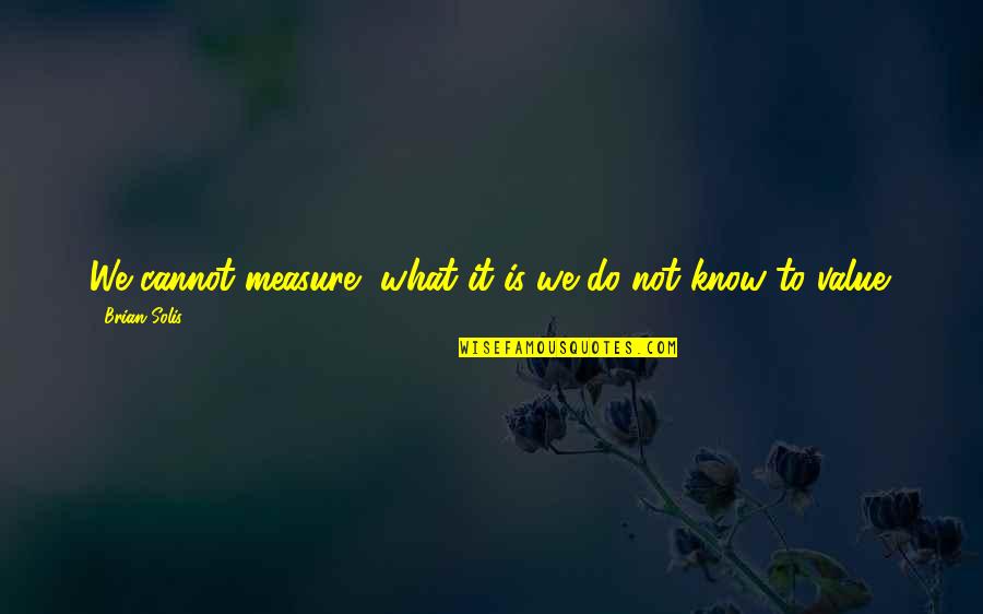 Solis Quotes By Brian Solis: We cannot measure, what it is we do Solis Quotes By Brian Solis: We cannot measure, what it is we do