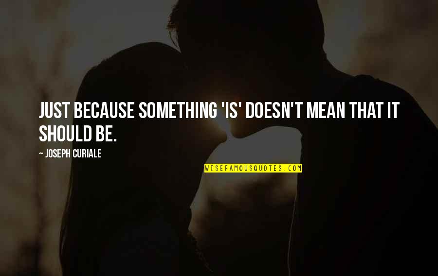 Solitario Game Quotes By Joseph Curiale: Just because something 'is' doesn't mean that it