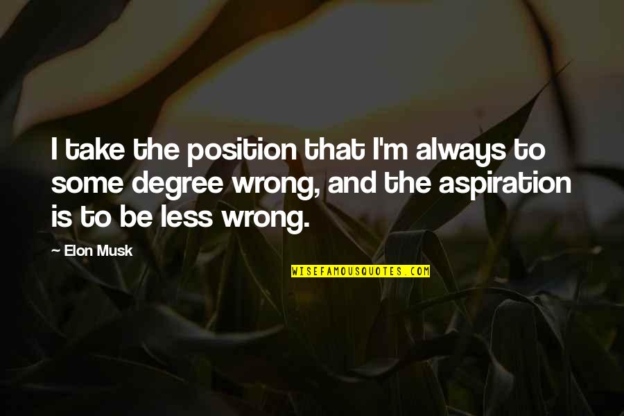 Solitary Fitness Quotes By Elon Musk: I take the position that I'm always to