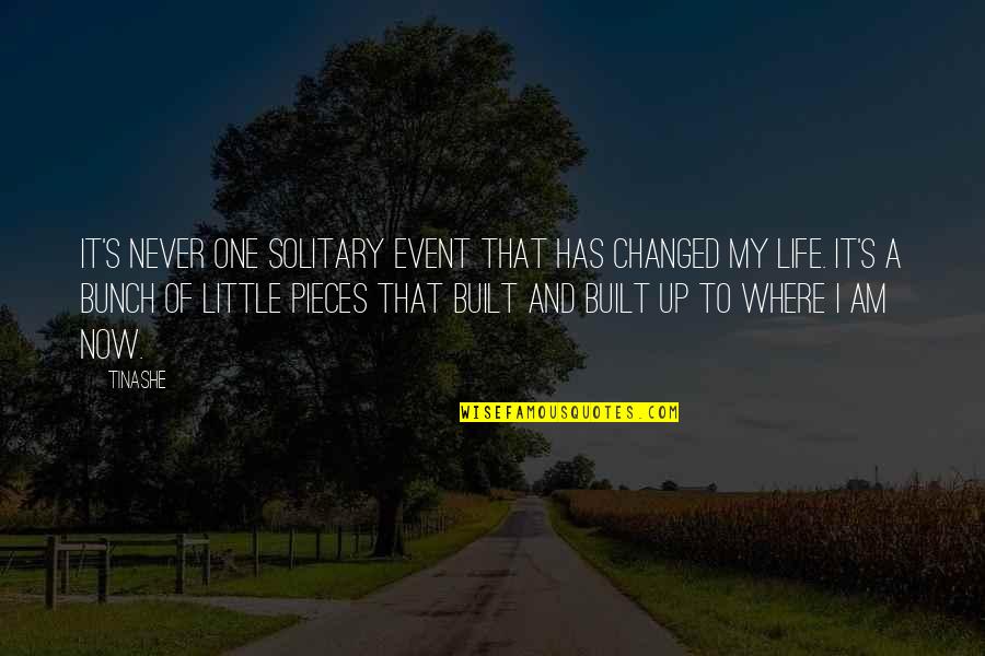 Solitary Life Quotes By Tinashe: It's never one solitary event that has changed