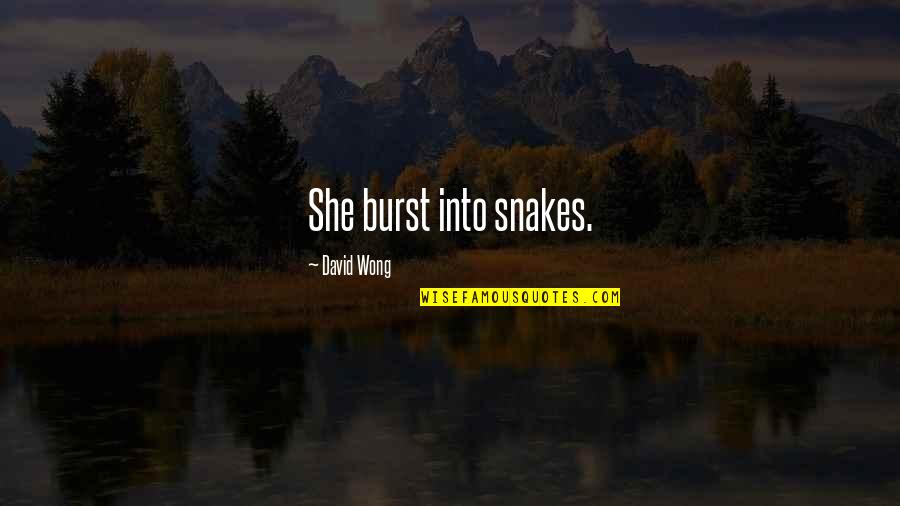 Solitude Proverbs Quotes By David Wong: She burst into snakes. Solitude Proverbs Quotes By David Wong: She burst into snakes.