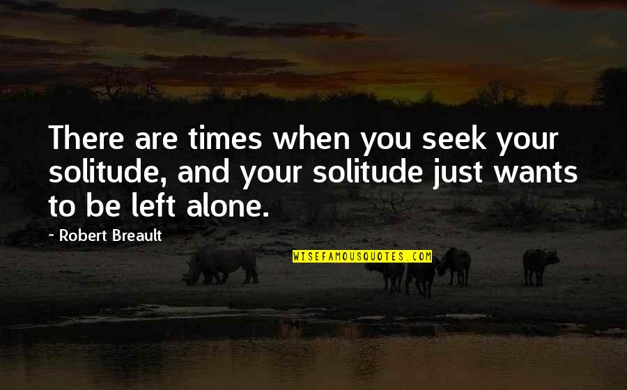 Solitude Quotes By Robert Breault: There are times when you seek your solitude,