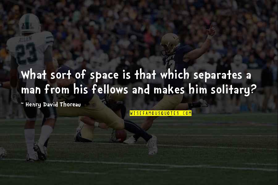 Solitude Thoreau Quotes By Henry David Thoreau: What sort of space is that which separates Solitude Thoreau Quotes By Henry David Thoreau: What sort of space is that which separates