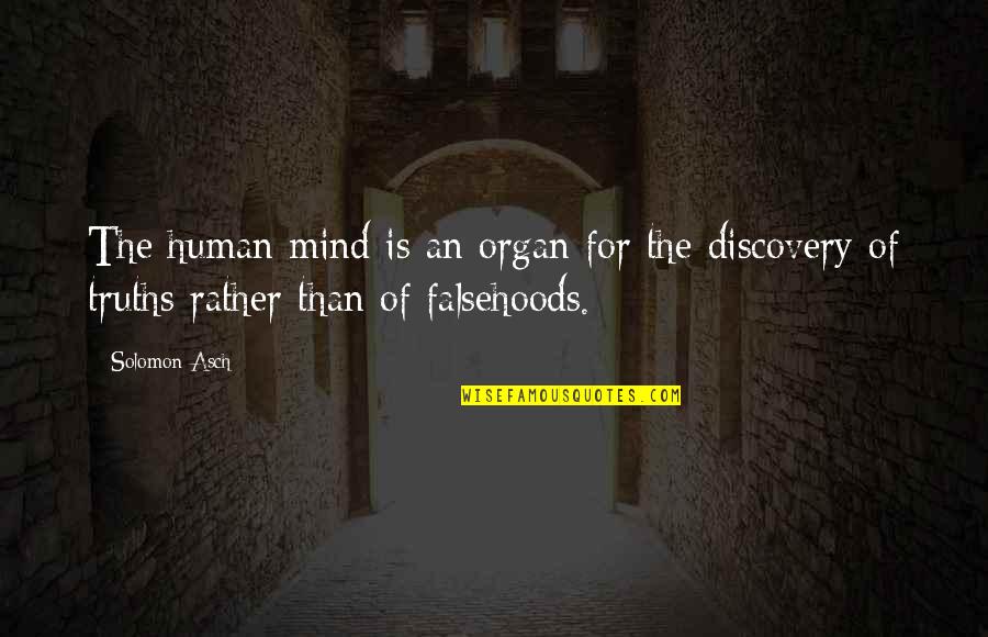 Solomon's Quotes By Solomon Asch: The human mind is an organ for the