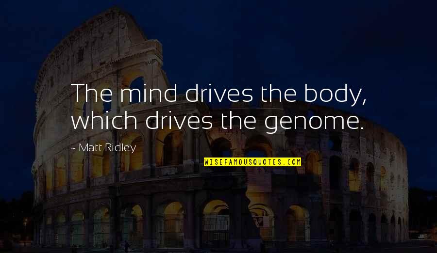 Solopreneurship Expert Quotes By Matt Ridley: The mind drives the body, which drives the Solopreneurship Expert Quotes By Matt Ridley: The mind drives the body, which drives the