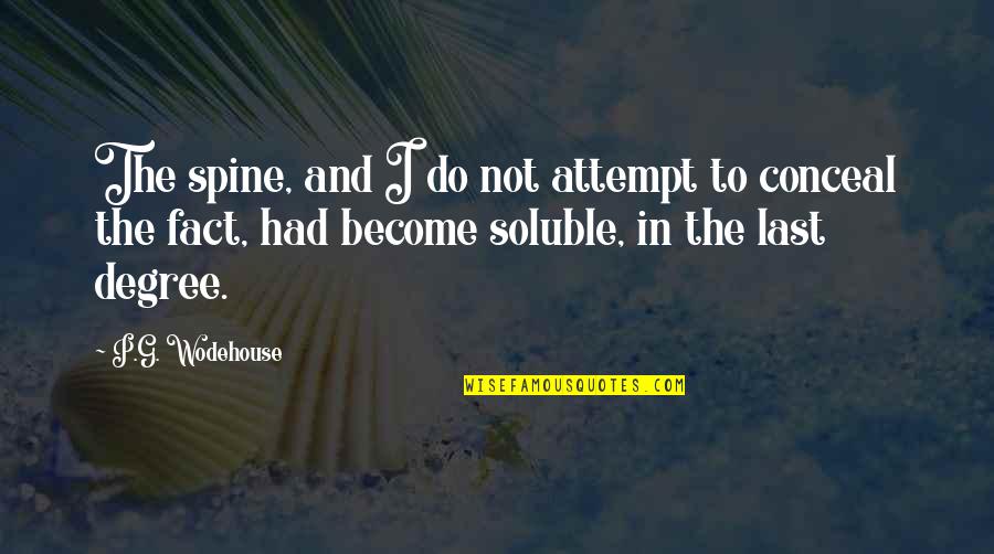Soluble Quotes By P.G. Wodehouse: The spine, and I do not attempt to Soluble Quotes By P.G. Wodehouse: The spine, and I do not attempt to