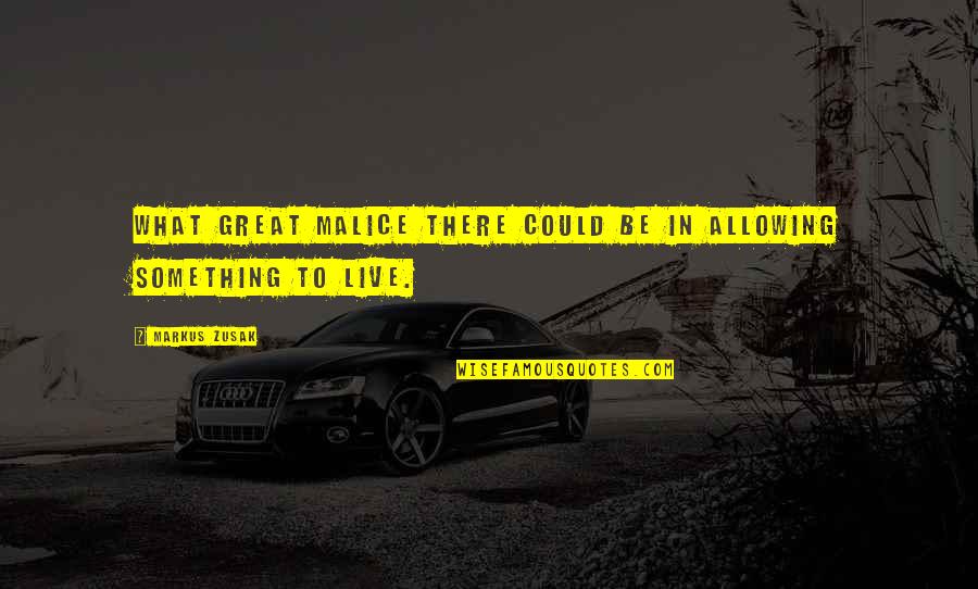 Solumed Quotes By Markus Zusak: What great malice there could be in allowing
