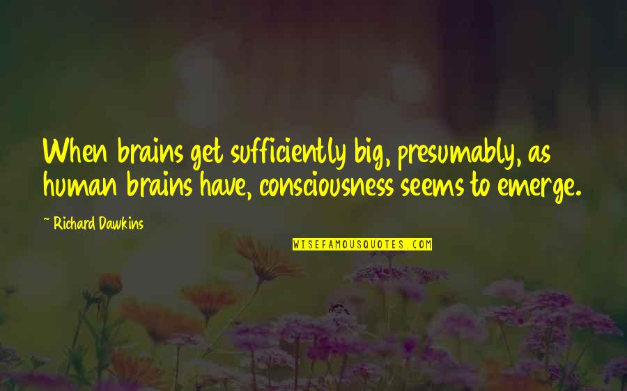 Solunski Front 1915 Quotes By Richard Dawkins: When brains get sufficiently big, presumably, as human Solunski Front 1915 Quotes By Richard Dawkins: When brains get sufficiently big, presumably, as human