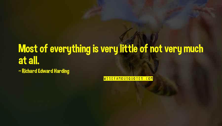 Solution Finding Quotes By Richard Edward Harding: Most of everything is very little of not