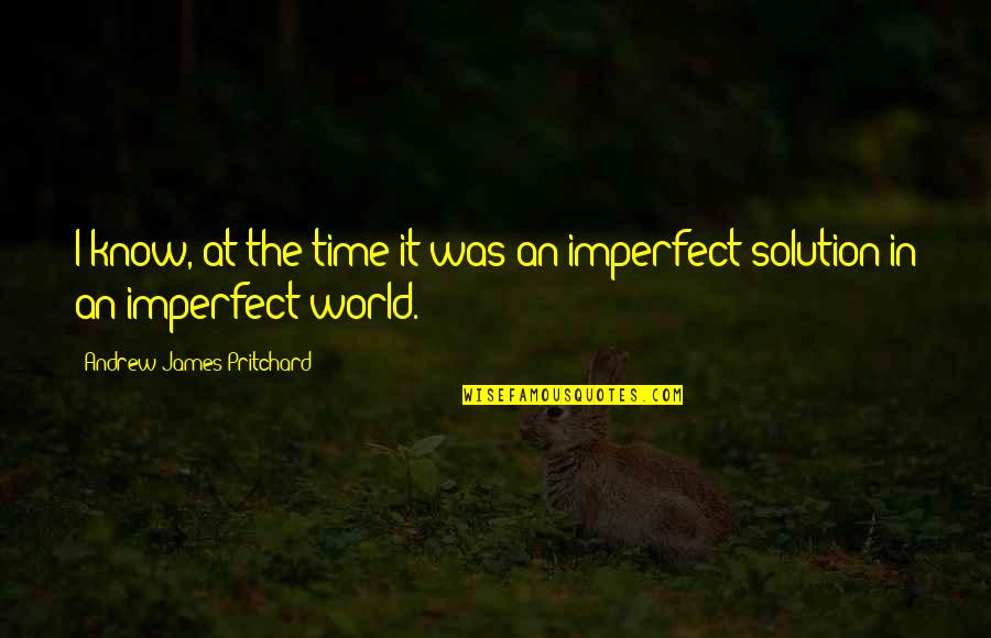 Solutions In Life Quotes By Andrew James Pritchard: I know, at the time it was an Solutions In Life Quotes By Andrew James Pritchard: I know, at the time it was an