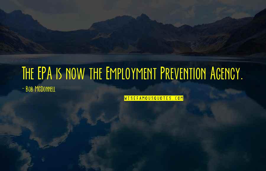 Solvang Quotes By Bob McDonnell: The EPA is now the Employment Prevention Agency.