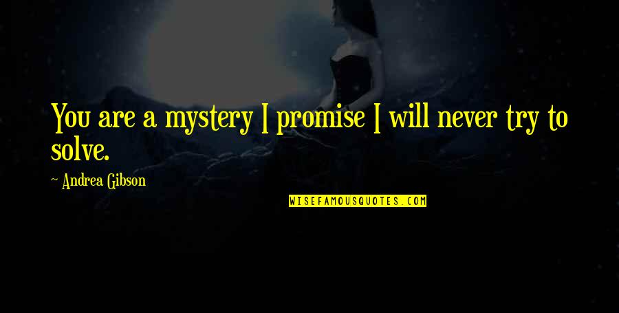 Solve A Mystery Quotes By Andrea Gibson: You are a mystery I promise I will