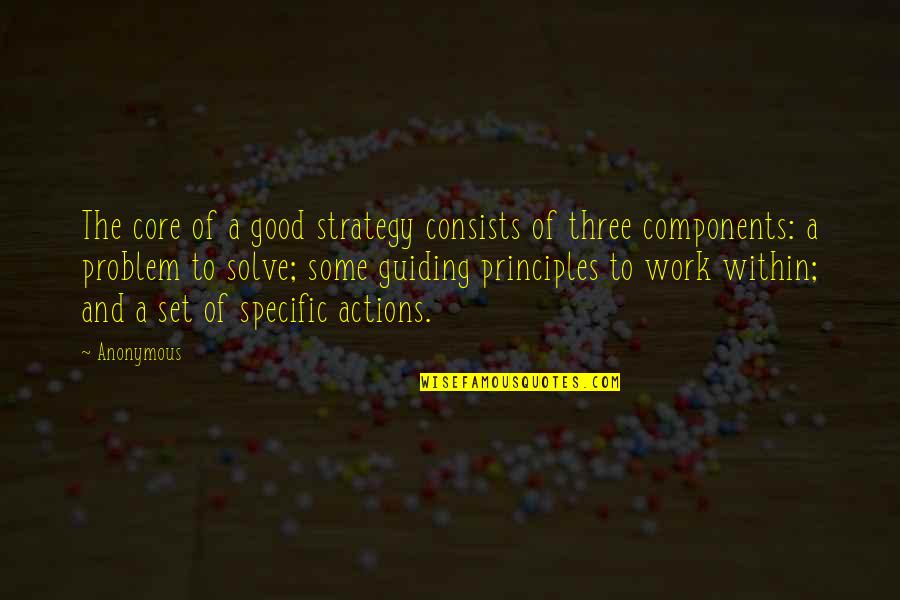 Solve A Problem Quotes By Anonymous: The core of a good strategy consists of