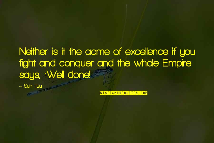 Solve Issues Quotes By Sun Tzu: Neither is it the acme of excellence if