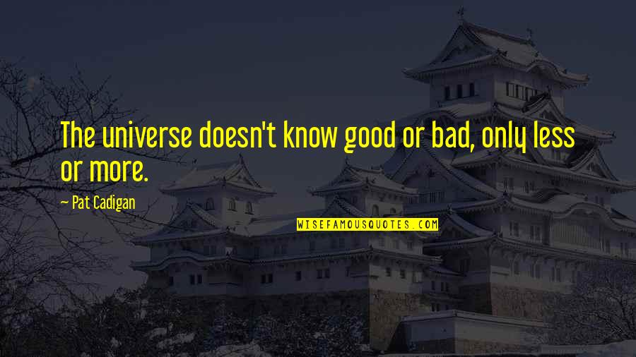 Solvej Schou Quotes By Pat Cadigan: The universe doesn't know good or bad, only