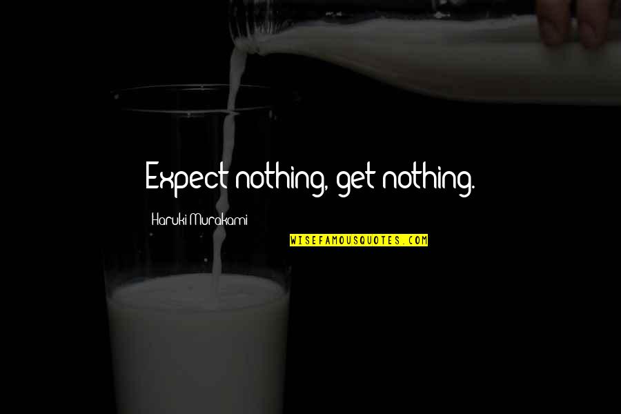 Solvetic Quotes By Haruki Murakami: Expect nothing, get nothing.
