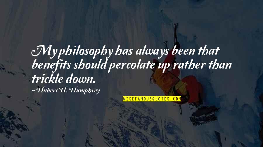 Solyndra Company Quotes By Hubert H. Humphrey: My philosophy has always been that benefits should