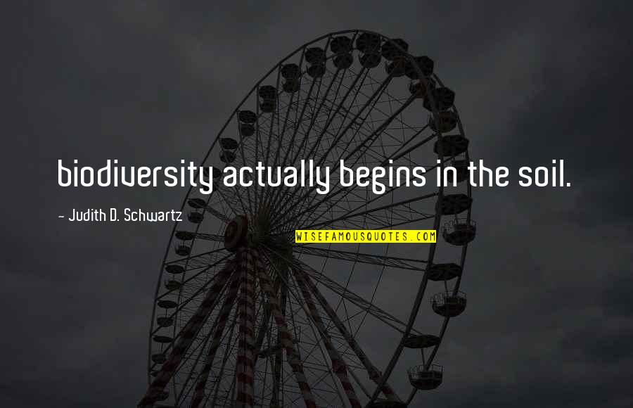 Somalie Bruce Quotes By Judith D. Schwartz: biodiversity actually begins in the soil. Somalie Bruce Quotes By Judith D. Schwartz: biodiversity actually begins in the soil.