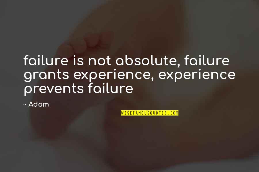 Somarriba Gunbroker Quotes By Adam: failure is not absolute, failure grants experience, experience