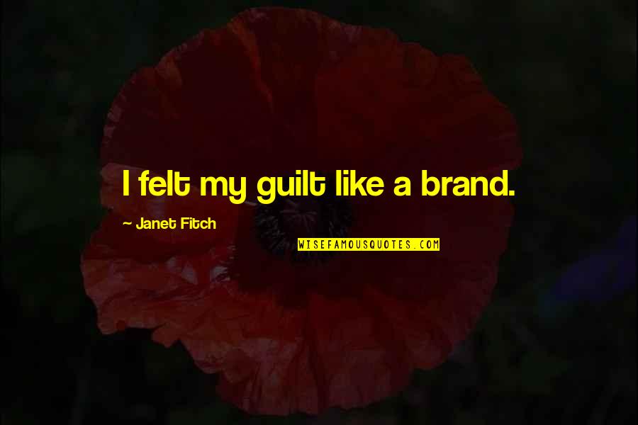 Somatosensory Nervous System Quotes By Janet Fitch: I felt my guilt like a brand. Somatosensory Nervous System Quotes By Janet Fitch: I felt my guilt like a brand.
