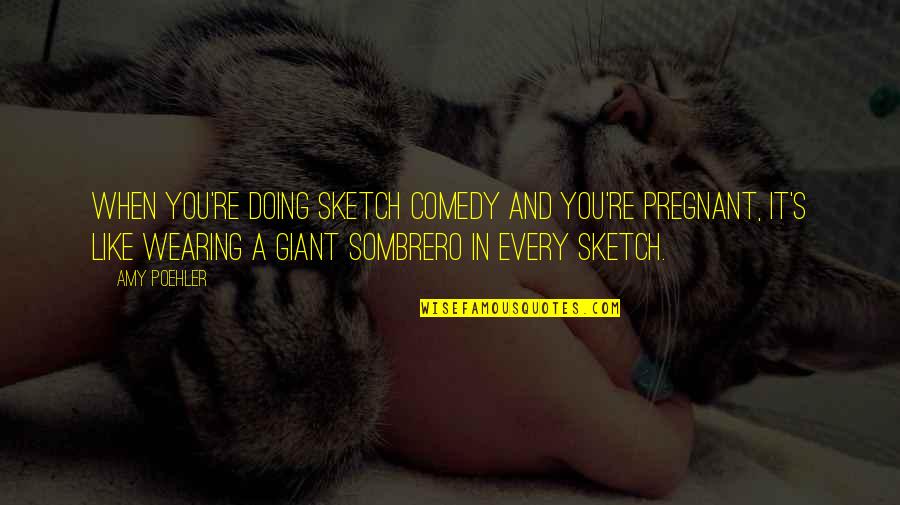 Sombrero Quotes By Amy Poehler: When you're doing sketch comedy and you're pregnant,