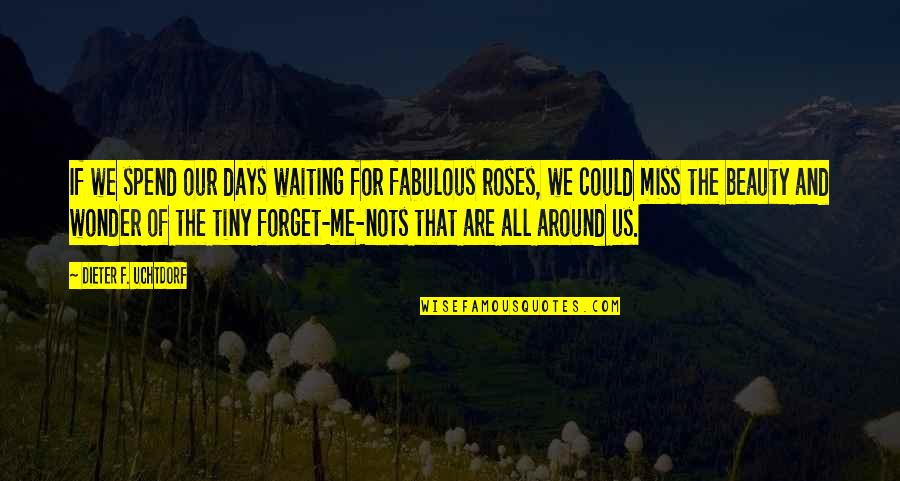 Some Days I Miss You Quotes By Dieter F. Uchtdorf: If we spend our days waiting for fabulous