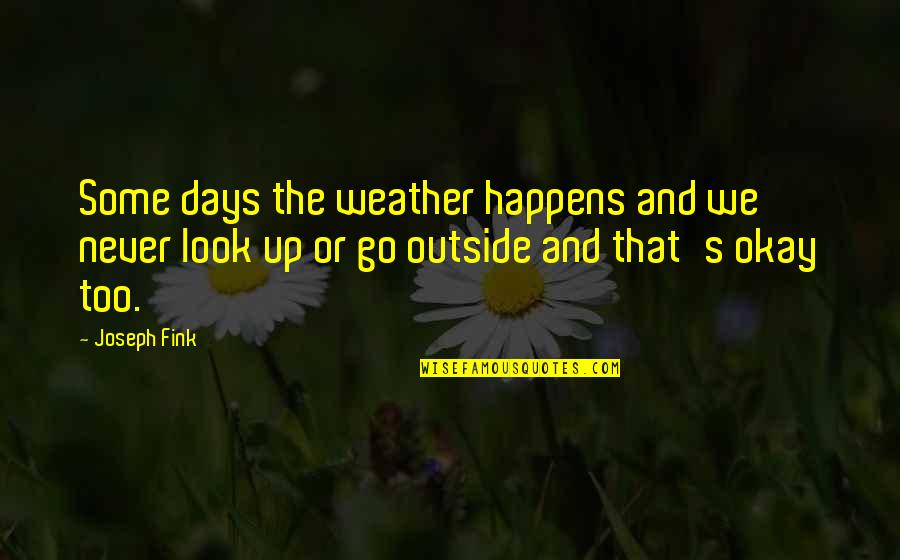 Some Days Quotes By Joseph Fink: Some days the weather happens and we never