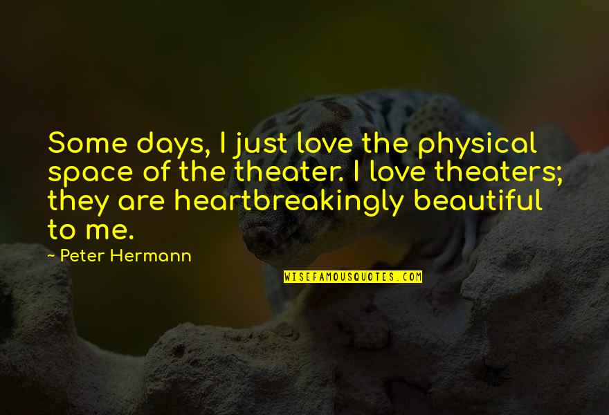 Some Days Quotes By Peter Hermann: Some days, I just love the physical space