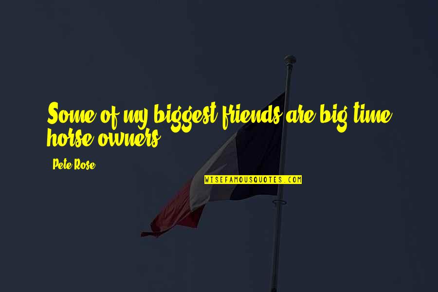 Some Friends Are Quotes By Pete Rose: Some of my biggest friends are big-time horse