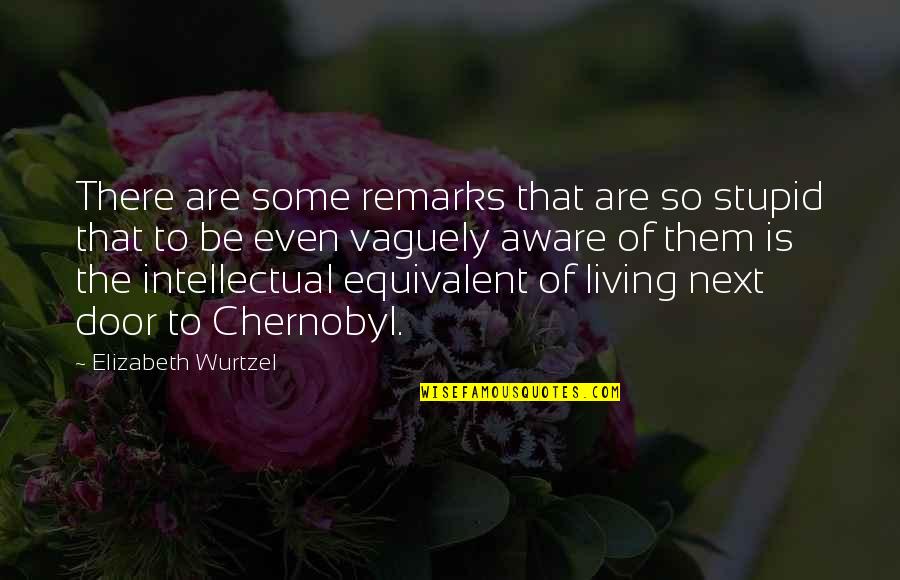 Some Intellectual Quotes By Elizabeth Wurtzel: There are some remarks that are so stupid