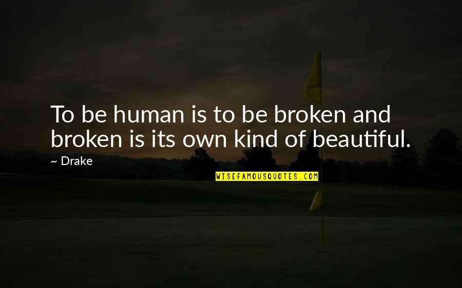 Some Kind Of Beautiful Quotes By Drake: To be human is to be broken and