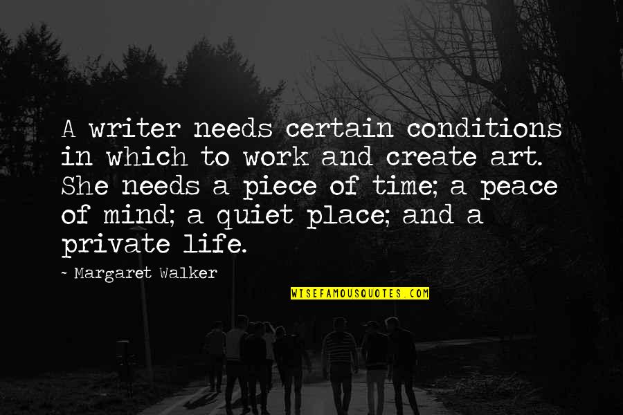 Some Quiet Place Quotes By Margaret Walker: A writer needs certain conditions in which to