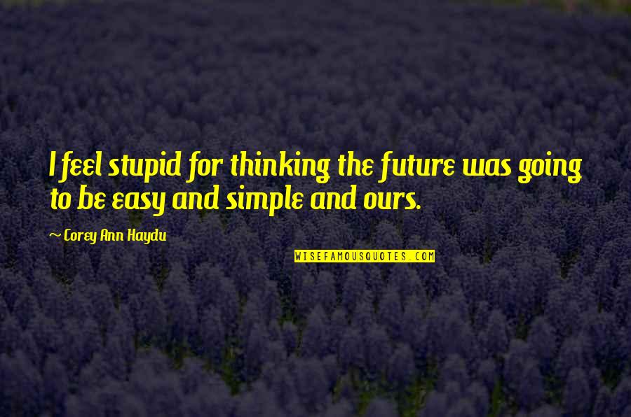 Some Secrets Are Better Left Untold Quotes By Corey Ann Haydu: I feel stupid for thinking the future was