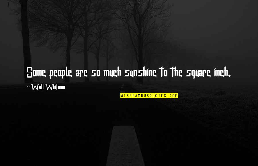 Some Sunshine Quotes By Walt Whitman: Some people are so much sunshine to the