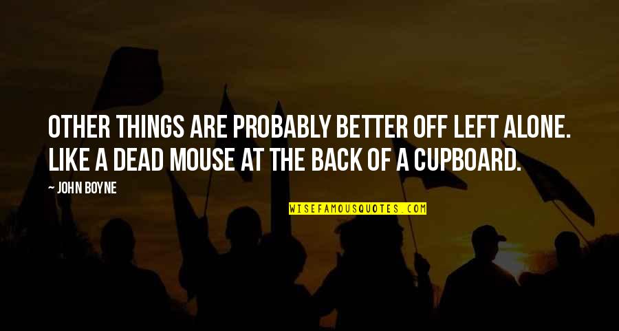 Some Things Are Better Left Quotes By John Boyne: Other things are probably better off left alone.