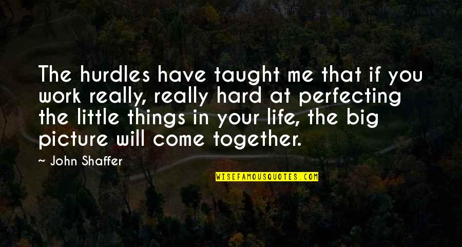 Some Things In Life Are Hard Quotes By John Shaffer: The hurdles have taught me that if you