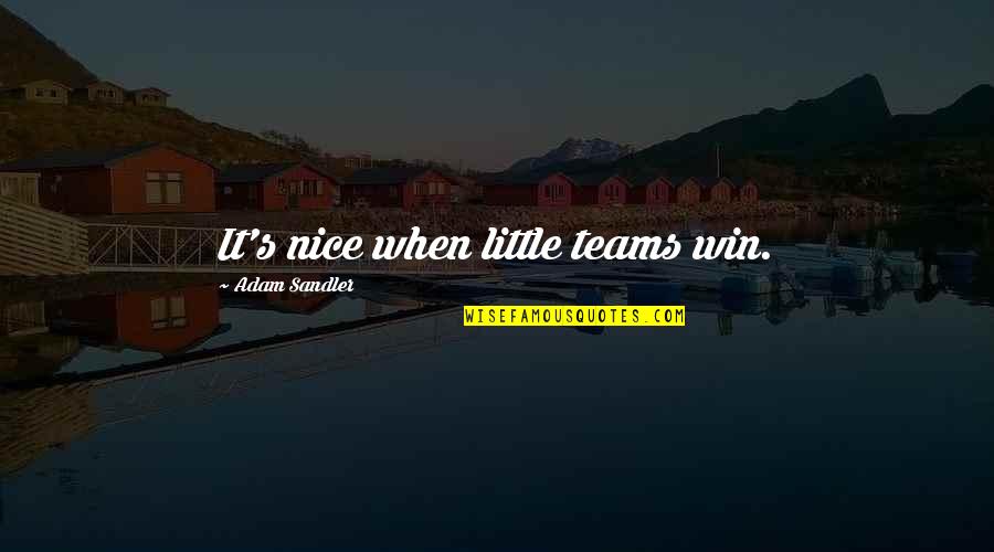 Some Things Never Change Friendship Quotes By Adam Sandler: It's nice when little teams win.