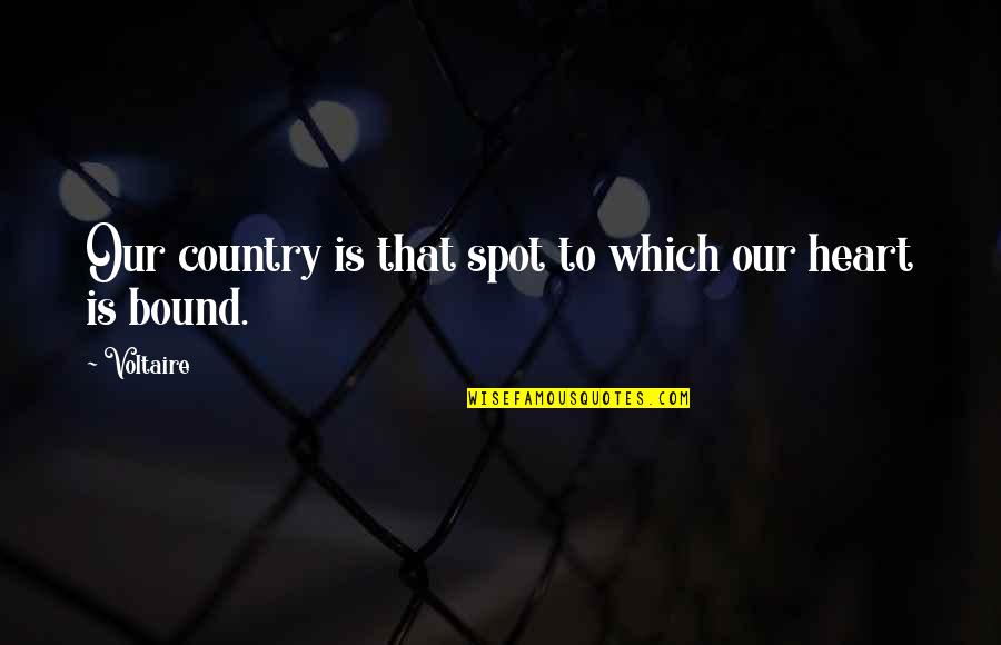 Some Typical Life Quotes By Voltaire: Our country is that spot to which our