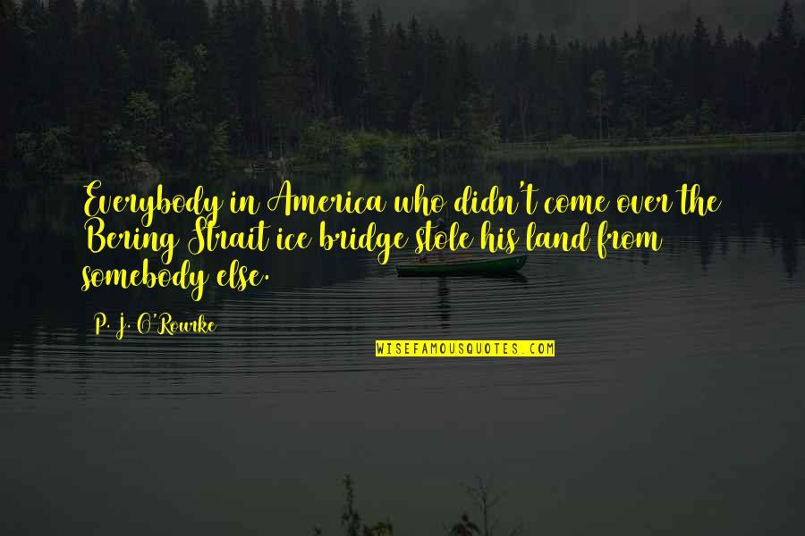 Somebody For Everybody Quotes By P. J. O'Rourke: Everybody in America who didn't come over the