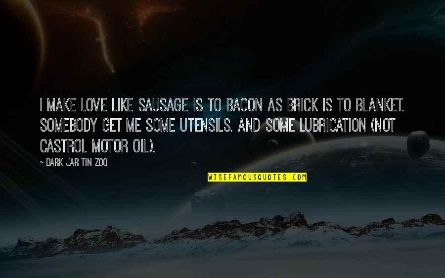 Somebody Is Me Quotes By Dark Jar Tin Zoo: I make love like sausage is to bacon