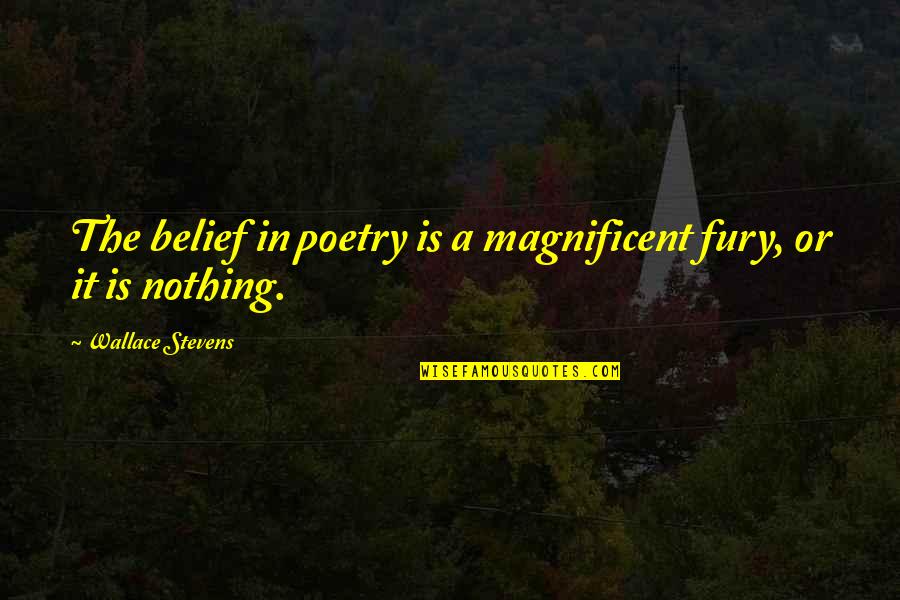 Somebody Leaving Quotes By Wallace Stevens: The belief in poetry is a magnificent fury, Somebody Leaving Quotes By Wallace Stevens: The belief in poetry is a magnificent fury,