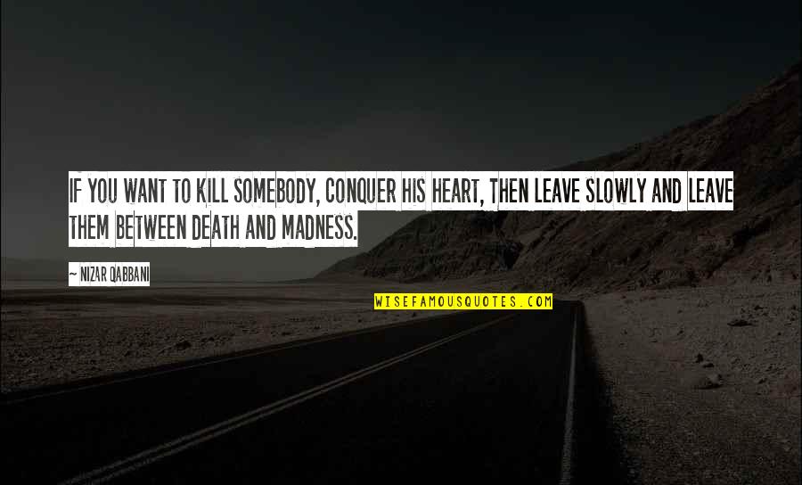 Somebody's Death Quotes By Nizar Qabbani: If you want to kill somebody, conquer his