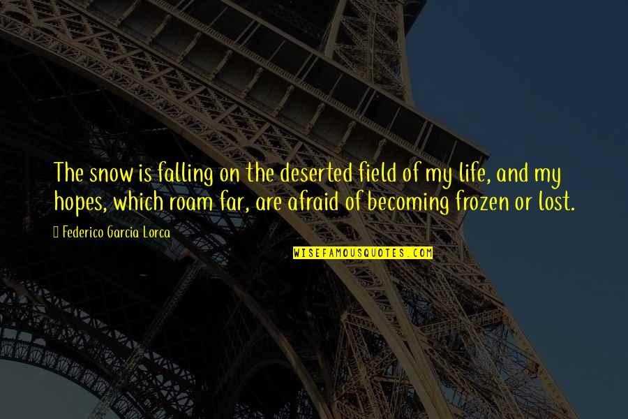 Someoene Quotes By Federico Garcia Lorca: The snow is falling on the deserted field