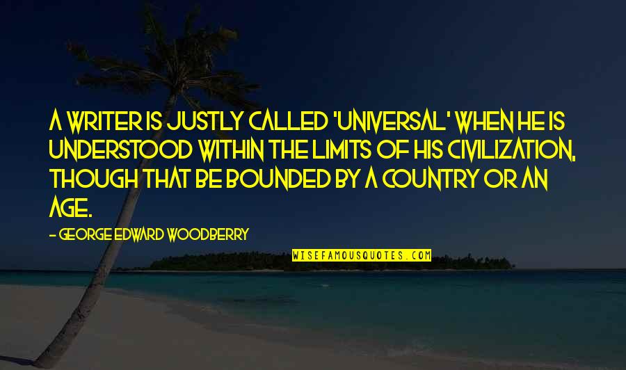 Someone Being A Blessing In Your Life Quotes By George Edward Woodberry: A writer is justly called 'universal' when he