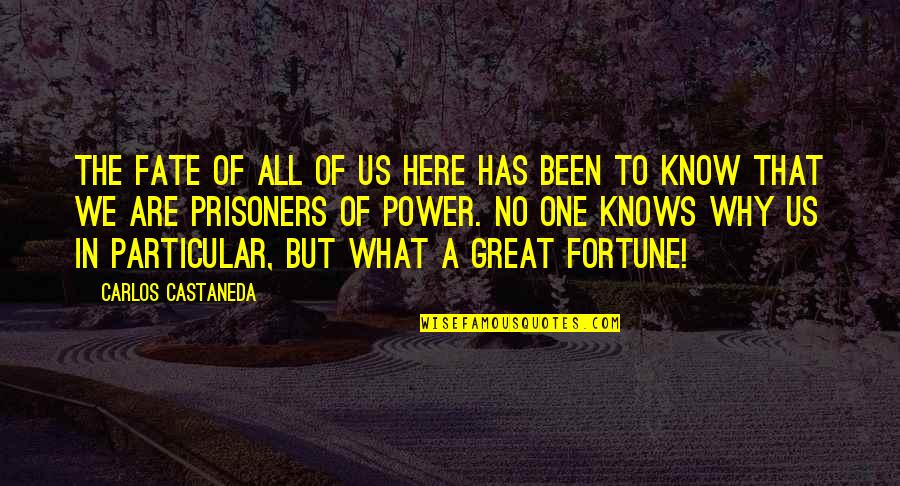 Someone Being A Good Friend Quotes By Carlos Castaneda: The fate of all of us here has Someone Being A Good Friend Quotes By Carlos Castaneda: The fate of all of us here has