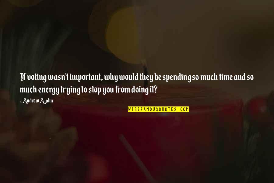 Someone Being Angry At You Quotes By Andrew Aydin: If voting wasn't important, why would they be Someone Being Angry At You Quotes By Andrew Aydin: If voting wasn't important, why would they be