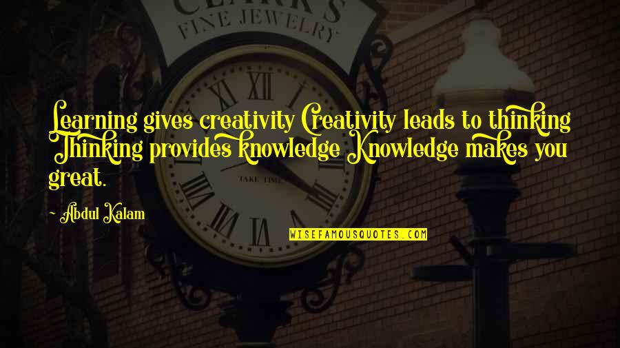 Someone Being Hurtful Quotes By Abdul Kalam: Learning gives creativity Creativity leads to thinking Thinking Someone Being Hurtful Quotes By Abdul Kalam: Learning gives creativity Creativity leads to thinking Thinking