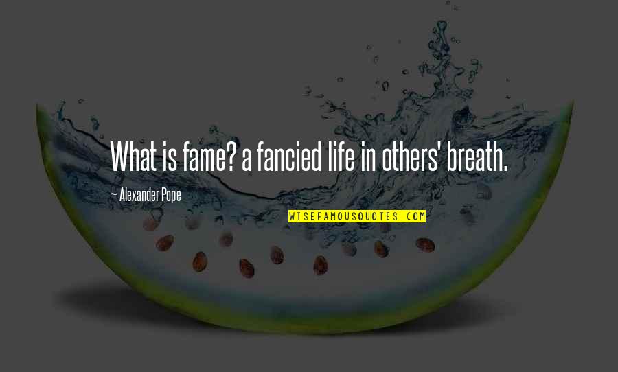 Someone Completing Your Life Quotes By Alexander Pope: What is fame? a fancied life in others'
